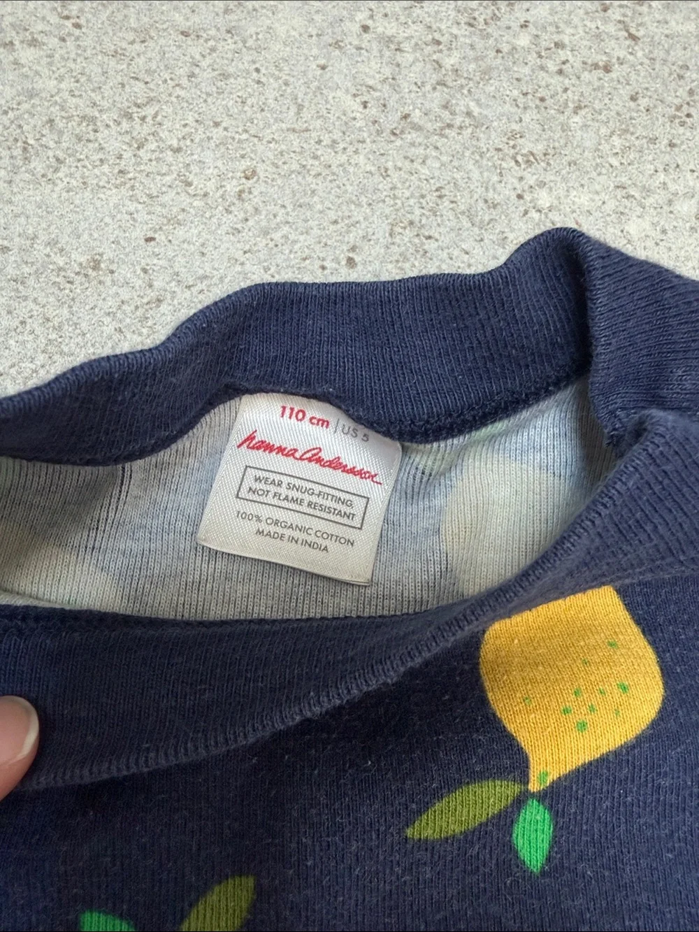 Hanna Andersson Short John Navy Lemon Print Short Pajama Set